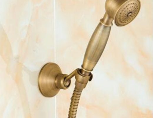 Classical Hand Shower with Hook and Tube Brush Bronze Finish