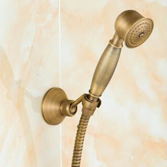 Classical Hand Shower with Hook and Tube Brush Bronze Finish