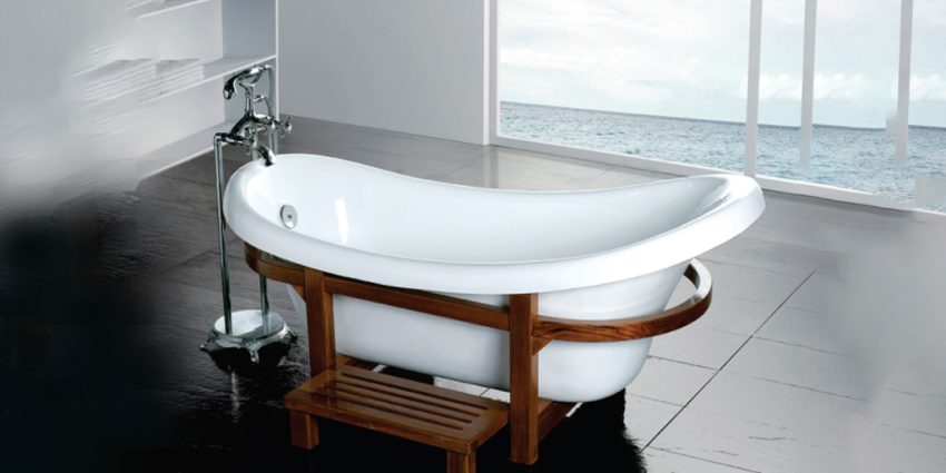 freestanding bathtub with shower