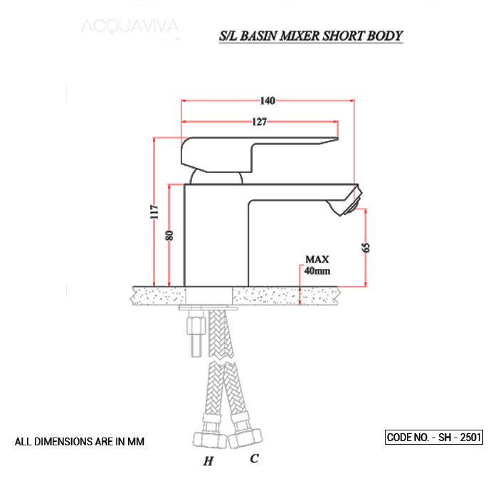 Single Lever Basin Mixer Short Body